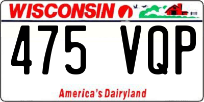 WI license plate 475VQP