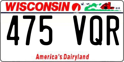WI license plate 475VQR