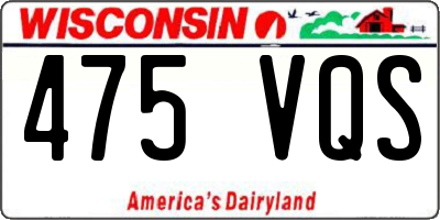 WI license plate 475VQS