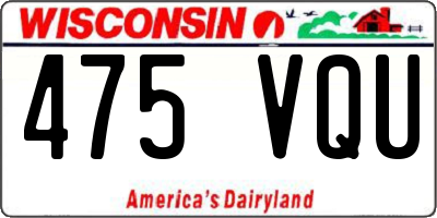 WI license plate 475VQU