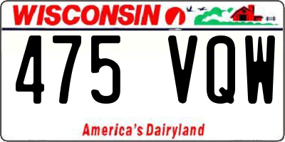 WI license plate 475VQW