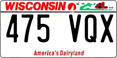 WI license plate 475VQX