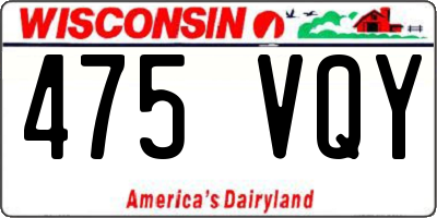 WI license plate 475VQY