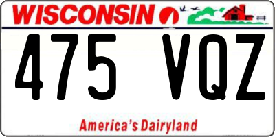 WI license plate 475VQZ