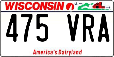 WI license plate 475VRA