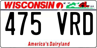 WI license plate 475VRD