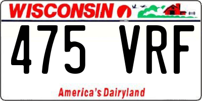 WI license plate 475VRF
