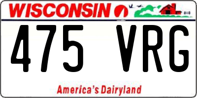 WI license plate 475VRG