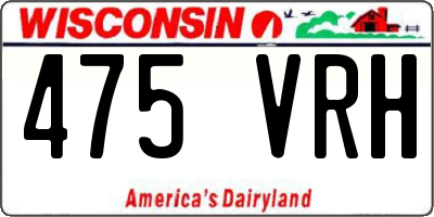 WI license plate 475VRH