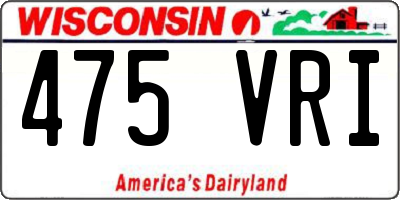 WI license plate 475VRI