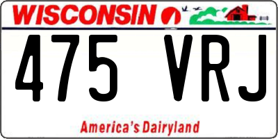 WI license plate 475VRJ