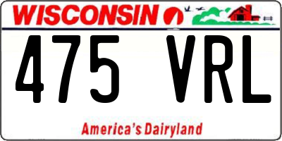 WI license plate 475VRL