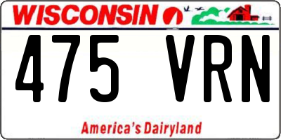 WI license plate 475VRN