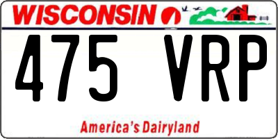 WI license plate 475VRP