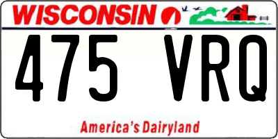 WI license plate 475VRQ