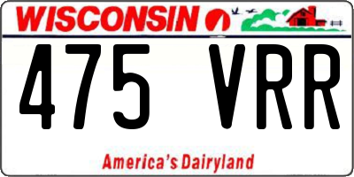 WI license plate 475VRR