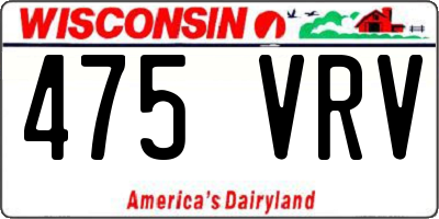 WI license plate 475VRV