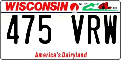 WI license plate 475VRW