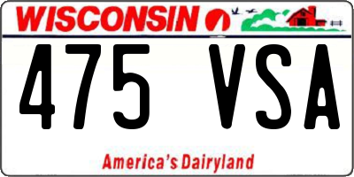 WI license plate 475VSA