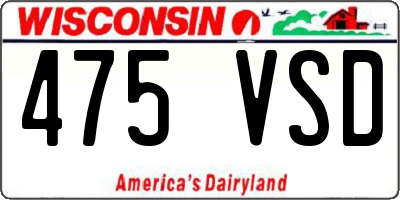 WI license plate 475VSD