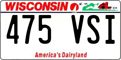 WI license plate 475VSI