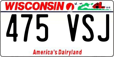 WI license plate 475VSJ
