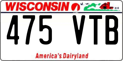 WI license plate 475VTB