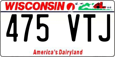 WI license plate 475VTJ