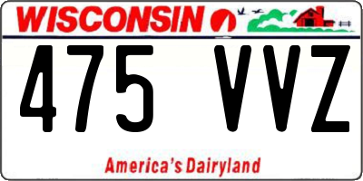 WI license plate 475VVZ
