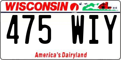 WI license plate 475WIY