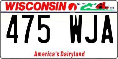 WI license plate 475WJA