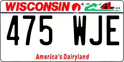 WI license plate 475WJE