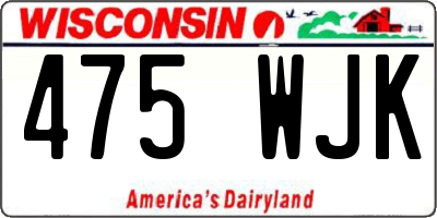 WI license plate 475WJK