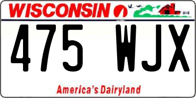 WI license plate 475WJX