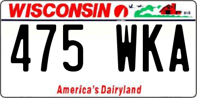 WI license plate 475WKA