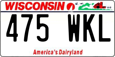 WI license plate 475WKL