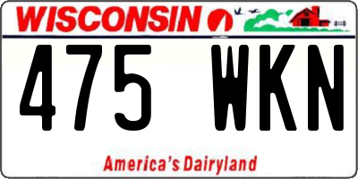 WI license plate 475WKN