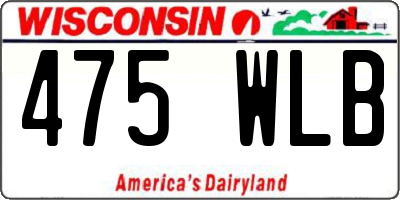 WI license plate 475WLB