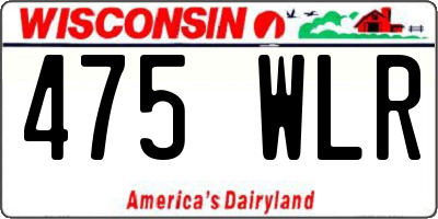 WI license plate 475WLR