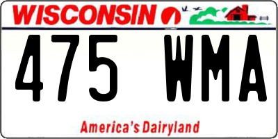 WI license plate 475WMA