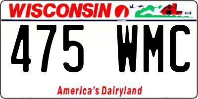 WI license plate 475WMC