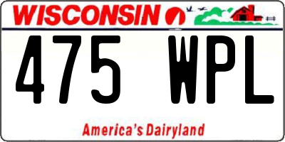 WI license plate 475WPL