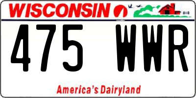 WI license plate 475WWR