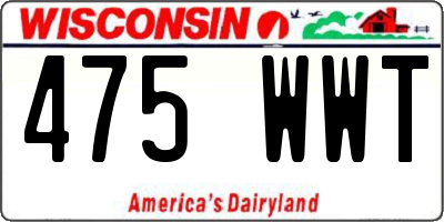 WI license plate 475WWT