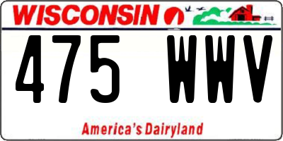WI license plate 475WWV