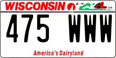 WI license plate 475WWW