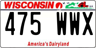 WI license plate 475WWX