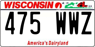 WI license plate 475WWZ