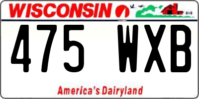 WI license plate 475WXB