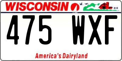 WI license plate 475WXF